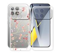 HGJTFANY Coque pour Xiaomi Poco F8 Pro (6.59"), 2 Pack Souple Silicone Antichoc Case, Ultra-Mince Anti-Chute TPU Housse Etui pour Xiaomi Poco F8 Pro - Clear + WM84