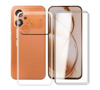 HGJTFANY Coque pour Xiaomi Poco M8 Power + 3 x Verre Trempé, 7.0" - Clear