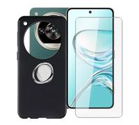HGJTFANY Coque pour ZTE Nubia Focus 2 Ultra (6.8 ") + Verre Trempé, avec Rotation 360 Degrés Anneau Support, Ultra-Mince Silicone Anti-Choc Case Noir Souple TPU Etui pour ZTE Nubia Focus 2 Ultra
