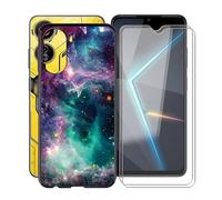 HGJTFANY Coque pour ZTE Nubia Neo 5G (6.6") + [2 x Protecteur D'écran en Verre Trempé], Noir Antichoc Housse Etui Anti-Rayures TPU Bumper Case Cover pour ZTE Nubia Neo 5G - Galaxies
