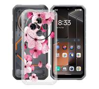 HGJTFANY pour Blackview Fort 2 Coque (6.56"), Coque Silicone Souple Transparente Ultra-Mince [Antichoc] TPU Bumper Housse Etui pour Blackview Fort 2 - Fleur de pêche