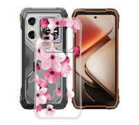HGJTFANY pour Blackview Xplore 1 Coque (6.78"), Coque Silicone Souple Transparente Ultra-Mince [Antichoc] TPU Bumper Housse Etui pour Blackview Xplore 1 - Fleur de pêche