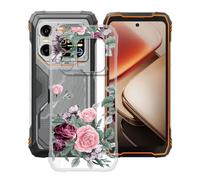 HGJTFANY pour Blackview Xplore 1 Coque (6.78"), Coque Silicone Souple Transparente Ultra-Mince [Antichoc] TPU Bumper Housse Etui pour Blackview Xplore 1 - Rose Rouge