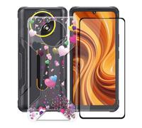 HGJTFANY pour Cubot Kingkong Ace 5 Coque (6.75"), Housse Transparente en Silicone Souple avec Film de Protection en Verre Trempé, Ultra-Mince Antichoc Etui pour Cubot Kingkong Ace 5 - Ballon Rose