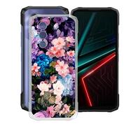 HGJTFANY pour Doogee Blade 20 Coque (6.60"), Coque Silicone Souple Transparente Ultra-Mince [Antichoc] TPU Bumper Housse Etui pour Doogee Blade 20 - Mur de Fleurs