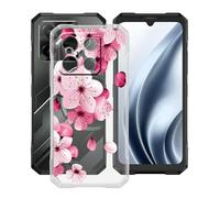 HGJTFANY pour Doogee Blade GT Pro Coque (6.72"), Coque Silicone Souple Transparente Ultra-Mince [Antichoc] TPU Bumper Housse Etui pour Doogee Blade GT Pro - Fleur de pêche
