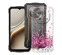 HGJTFANY pour Doogee Fire 5 Pro Coque (6.60"), Coque Silicone Souple Transparente Ultra-Mince [Antichoc] TPU Bumper Housse Etui pour Doogee Fire 5 Pro - Coeur Rouge