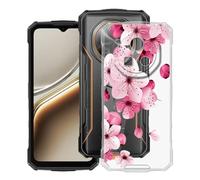 HGJTFANY pour Doogee Fire 7 Coque (6.60"), Coque Silicone Souple Transparente Ultra-Mince [Antichoc] TPU Bumper Housse Etui pour Doogee Fire 7 - Fleur de pêche