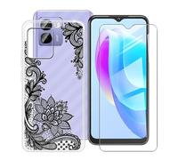 HGJTFANY pour Doogee N50 Pro Coque + Verre Trempé (6.52"), Protège écran Anti-Rayures + Ultra Fin Silicone Case Antichoc Transparent Housse Etui pour Doogee N50 Pro - WM108