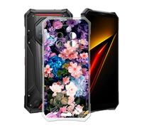HGJTFANY pour Doogee S300 Pro 5G Coque (6.78"), Coque Silicone Souple Transparente Ultra-Mince [Antichoc] TPU Bumper Housse Etui pour Doogee S300 Pro 5G - Mur de Fleurs