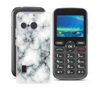 HGJTFANY pour Doro 5860 Coque (2.40"), Coque Silicone Souple Transparente Ultra-Mince [Antichoc] TPU Bumper Housse Etui pour Doro 5860 - Marbre