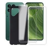 HGJTFANY pour Fairphone Gen 6 Coque + 2 x Verre Trempé, Ultra-Mince Antichoc Souple Silicone Housse Étui pour Fairphone Gen 6 (6.31"), TPU Bumper Protective Case - Noir + Transparent