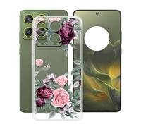 HGJTFANY pour Motorola Edge 70 Coque (6.70"), Coque Silicone Souple Transparente Ultra-Mince [Antichoc] TPU Bumper Housse Etui pour Motorola Edge 70 - Rose Rouge