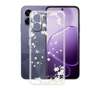 HGJTFANY pour Oppo A6k Coque (6.75"), Coque Silicone Souple Transparente Ultra-Mince [Antichoc] TPU Bumper Housse Etui pour Oppo A6k - Petite Fleur Blanc