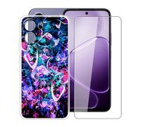 HGJTFANY pour Oppo A6k Coque (6.75"), Housse Transparente en Silicone Souple avec Film de Protection en Verre Trempé, Ultra-Mince Antichoc Etui pour Oppo A6k - Vif