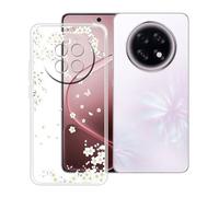 HGJTFANY pour Oppo F31 Pro Plus Coque (6.80"), Coque Silicone Souple Transparente Ultra-Mince [Antichoc] TPU Bumper Housse Etui pour Oppo F31 Pro Plus - Petite Fleur Blanc