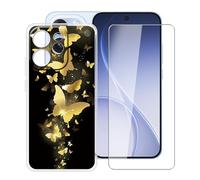 HGJTFANY pour Oppo Reno15 Pro Mini Coque (6.32"), Housse Transparente en Silicone Souple avec Film de Protection en Verre Trempé, Ultra-Mince Antichoc Etui pour Oppo Reno15 Pro Mini - WMA30