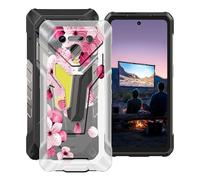 HGJTFANY pour Ulefone Armor 34 Coque (6.95"), Coque Silicone Souple Transparente Ultra-Mince [Antichoc] TPU Bumper Housse Etui pour Ulefone Armor 34 - Fleur de pêche
