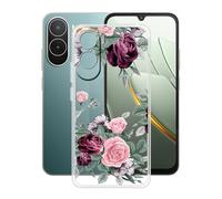 HGJTFANY pour Xiaomi Poco C81 Pro Coque (6.90"), Coque Silicone Souple Transparente Ultra-Mince [Antichoc] TPU Bumper Housse Etui pour Xiaomi Poco C81 Pro - Rose Rouge