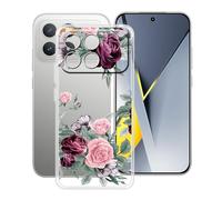 HGJTFANY pour Xiaomi Poco F8 Pro Coque (6.59"), Coque Silicone Souple Transparente Ultra-Mince [Antichoc] TPU Bumper Housse Etui pour Xiaomi Poco F8 Pro - Rose Rouge