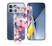 HGJTFANY pour Xiaomi Poco F8 Ultra Coque (6.90"), Coque Silicone Souple Transparente Ultra-Mince [Antichoc] TPU Bumper Housse Etui pour Xiaomi Poco F8 Ultra - Fleur de pêche
