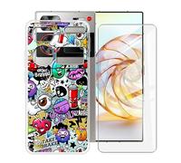 HGJTFANY pour ZTE Nubia Z60 Ultra Coque + Verre Trempé (6.8"), Protège écran Anti-Rayures + Ultra Fin Silicone Case Antichoc Transparent Housse Etui pour ZTE Nubia Z60 Ultra - Graffiti