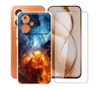HGJTFANY Souple TPU Coque + Verre Trempé pour Xiaomi Poco M8 Power - W20