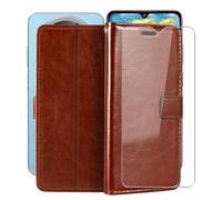 HGJTFANY Support Coque pour IIIF150 Action A5 Pro (6.88") + Verre Trempé Protection D'écran, Fonction Porte-Monnaie PU Cuir Flip Etui avec Souple TPU Doublure Housse pour IIIF150 Action A5 Pro - Brown