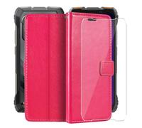 HGJTFANY Support Coque pour Oscal Pilot 6 (6.78") + Verre Trempé Protection D'écran, Fonction Porte-Monnaie PU Cuir Flip Etui avec Souple TPU Doublure Housse pour Oscal Pilot 6 - RosRed