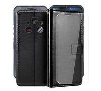 HGJTFANY Support Coque pour Oukitel WP35 Pro (6.60") + Verre Trempé Protection D'écran, Fonction Porte-Monnaie PU Cuir Flip Etui avec Souple TPU Doublure Housse pour Oukitel WP35 Pro - Black
