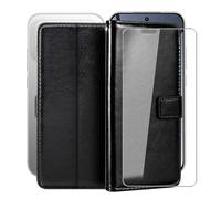 HGJTFANY Support Coque pour Xiaomi Poco F8 Pro (6.59") + Verre Trempé Protection D'écran, Fonction Porte-Monnaie PU Cuir Flip Etui avec Souple TPU Doublure Housse pour Xiaomi Poco F8 Pro - Black