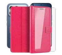 HGJTFANY Support Coque pour Xiaomi Poco F8 Ultra (6.90") + Verre Trempé Protection D'écran, Fonction Porte-Monnaie PU Cuir Flip Etui avec Souple TPU Doublure Housse pour Xiaomi Poco F8 Ultra - RosRed