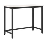 HGKMBRY Table rectangulaire réglable en hauteur - 100 x 50 cm - En bois et acier - Blanc - Avec pieds en acier stables - Idéale pour le salon et la chambre à coucher
