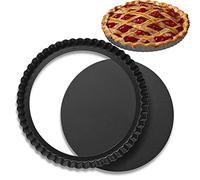 HGKOL Moule à tarte rond profond de 22 cm avec base amovible, antiadhésif et fond amovible pour tarte, tarte, tarte, flan, quiche