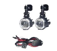 Hgkqbomb 1 Ensemble Feux Antibrouillard À LED Pour Moto 100 W Phare Auxiliaire Conduite Double Couleur Clignotant Avec Interrupteur Phare Moto(White Yellow A)