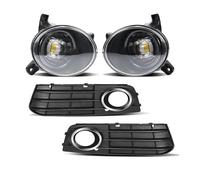Hgkqbomb Antibrouillard Ensemble Feux Antibrouillard À LED Pour A4 Pour A4L Pour B8 2008 2009 2010 2011 2012 Couvercle Grille Pare-chocs Avant Noir 8KO807681/682 12V Feux Brouillard(Fog Set)