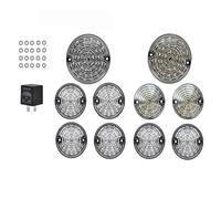 Hgkqbomb Antibrouillard Lot 10 Feux Antibrouillard Avant Et Arrière Pour Land Pour Rover Pour Defender 90/110 Recul Mise À Niveau LED Lentille Fumée Feux Brouillard(Clear lens)