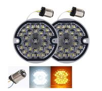 Hgkqbomb Clignotants Avant À LED Feux Freinage Feux Circulation Pour Road Pour King Pour Electra Pour Glide Pour Ultra Classic Heritage Softail, 3 1/4 Pouces Phare Moto(1157 White Amber)