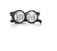 Hgkqbomb Paire Phares Antibrouillard Ronds À LED 4 Pouces Lentille Projecteur 4D Pour Jeep Pour Dodge Pour Journey Pour Magnum Feux Brouillard DRL Blancs 6000K Phare Moto(B chrome 2pcs)