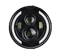 Hgkqbomb Phare Avant À LED 7 Pouces Pour Moto Compatible Avec Pour Street Pour Glide Pour Fat Boy Pour Heritage Pour Softail Pour Jeep Pour Wrangler JK Phare Moto