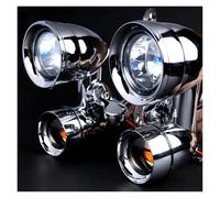 Hgkqbomb Pour Les Modèles Pour Street Glide Pour Road King FLHR 96-13 Feux Conduite Montés Sur Carénage Chromé Avec Clignotants Fumés Phare Moto