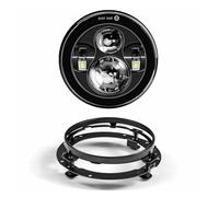 Hgkqbomb Pour Touring Pour Electra Pour Glide Moto Phare LED 7 Pouces Avec Feu De Croisement Antibrouillard Auxiliaire LED 4-1/2" 4,5 Pouces Phare Moto Phares(Black NO DRL)