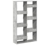 HGLADYU Bibliothèque classique gris béton en bois, 100 x 33 x 175 cm, avec 8 compartiments spacieux pour livres, magazines et décoration, idéale comme séparateur de pièce.