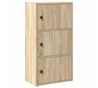 HGLADYU Bibliothèque en chêne Sonoma - 40 x 24 x 77 cm - En bois - Avec portes - Installation flexible à gauche ou à droite - Facile d'entretien et stable - Idéale pour ranger des livres et des