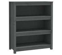 HGLADYU Bibliothèque grise 80 x 35 x 97 cm en pin massif - Étagère classique en bois avec beaucoup d'espace de rangement pour livres, magazines et décoration, idéale pour le salon, la chambre à