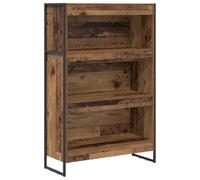 HGLADYU Bibliothèque industrielle en bois rectangulaire 80 x 30 x 155 cm, avec pieds en acier robustes pour une stabilité et un look moderne, idéale pour le salon et la décoration.