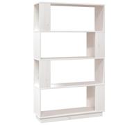 HGLADYU Bibliothèque séparateur de pièce blanche 80 x 25 x 132 cm en pin massif - Bibliothèque polyvalente en pin massif, idéale comme séparateur de pièce et pour ranger des livres