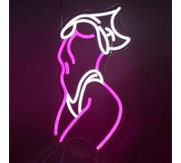 HGMMFZ Enseigne au néon Sexy femme rose LED Art mural veilleuses dame dimmable USB alimenté décor pour chambre bar café grotte noël anniversaire jour fête cadeau pour amis adultes
