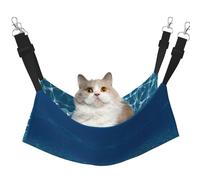 hgnbcsa Blue Deep Ocean Lit de sieste pour chat et perchoir de fenêtre, doux et lavable, pour chat d'intérieur, sangles réglables