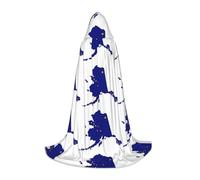 hgnbcsa Cape à capuche avec imprimé drapeau de l'État de l'Alaska pour adolescents, longue cape d'Halloween avec capuche unisexe